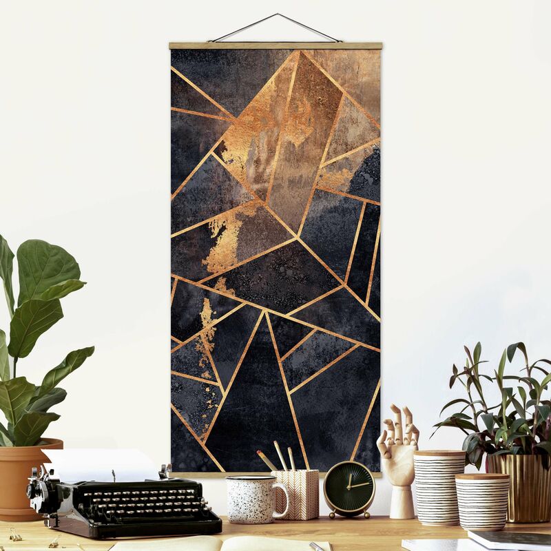 

Imagen de tela - Elisabeth Fredriksson - Onyx With Gold - Alto 2:1 Dimensión LxA: 70cm x 35cm