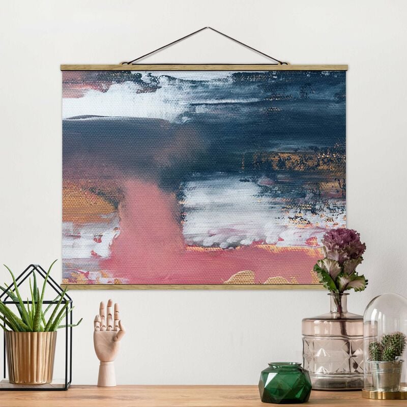 

Imagen de tela - Elisabeth Fredriksson - Pink Storm With Gold - Apaisado 3:4 Dimensión LxA: 37.5cm x 50cm