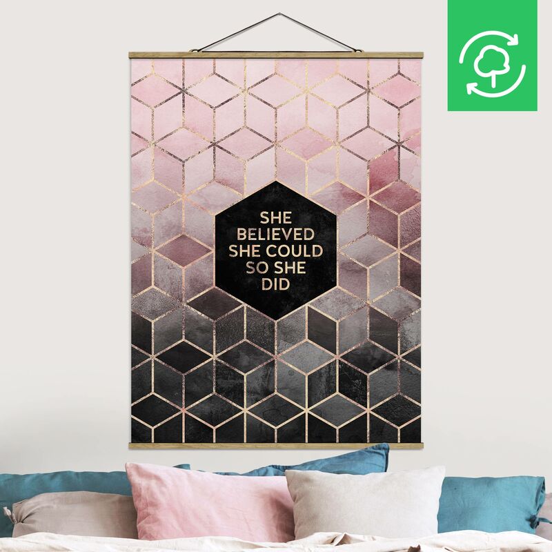 

Imagen de tela - Elisabeth Fredriksson - She Believed She Could Rose Gold - Alto 4:3 Dimensión LxA: 106.5cm x 80cm