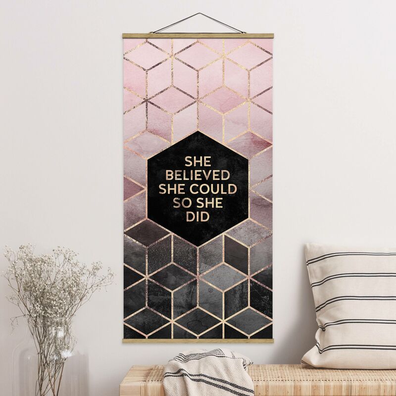 

Imagen de tela - Elisabeth Fredriksson - She Believed She Could Rose Gold - Alto 2:1 Dimensión LxA: 70cm x 35cm