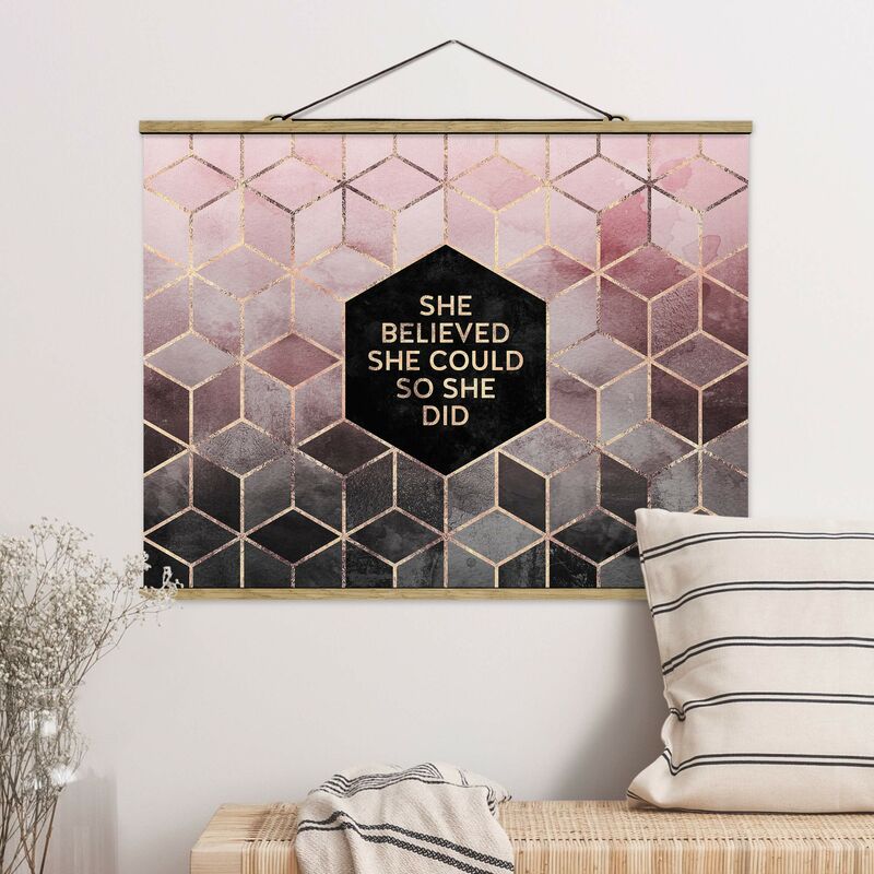 

Imagen de tela - Elisabeth Fredriksson - She Believed She Could Rose Gold - Apaisado 3:4 Dimensión LxA: 26cm x 35cm