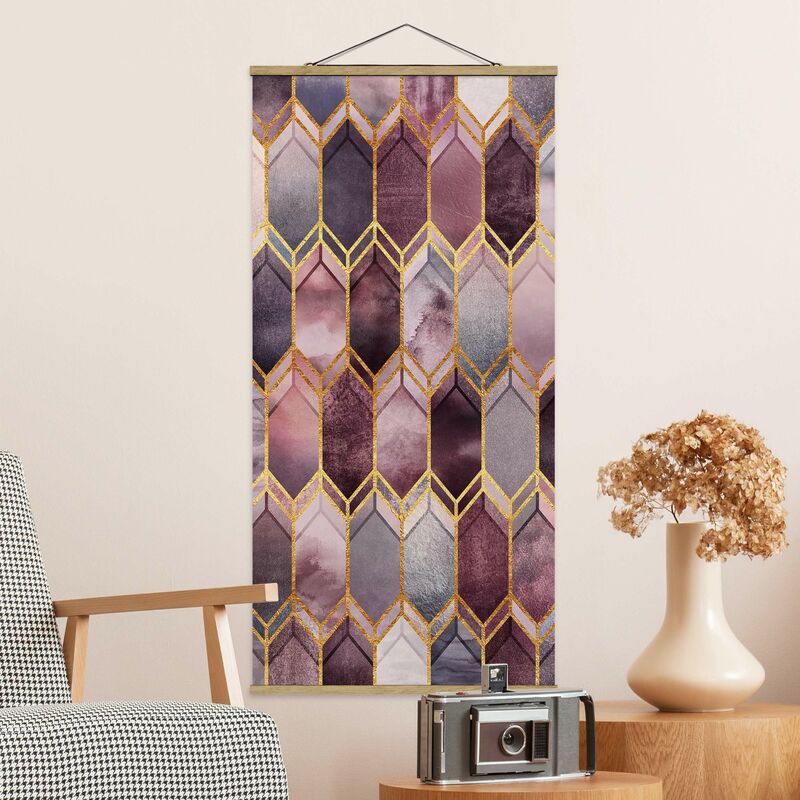 

Imagen de tela - Elisabeth Fredriksson - Stained Glass Geometric Rose Gold - Alto 2:1 Dimensión LxA: 70cm x 35cm