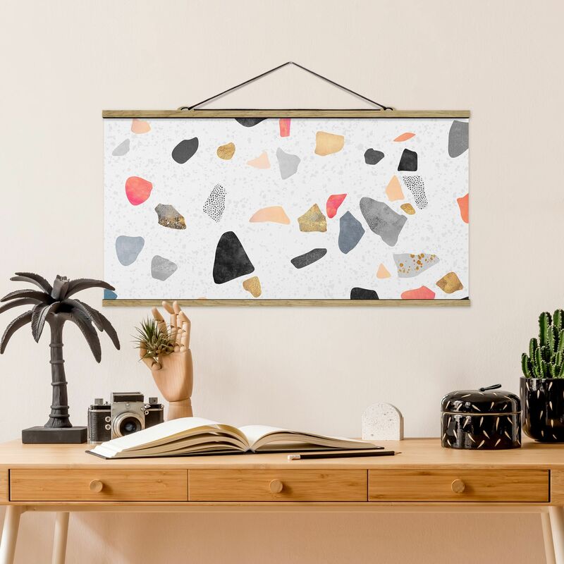 

Imagen de tela - Elisabeth Fredriksson - White Terrazzo With Goldsteinchen - Apaisado 1:2 Dimensión LxA: 40cm x 80cm