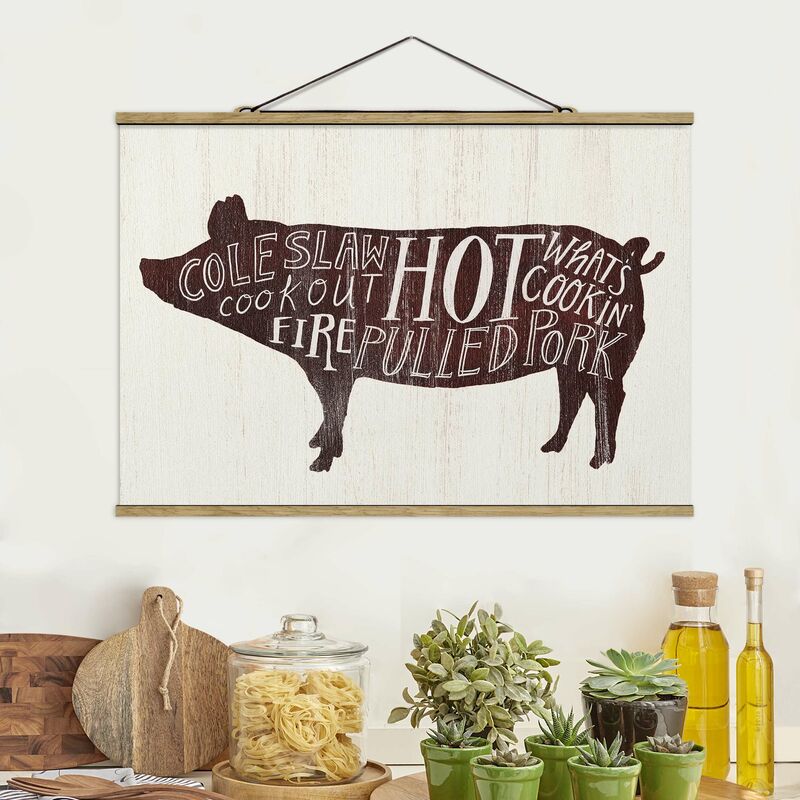 

Imagen de tela - Farm BBQ - Pig - Apaisado 2:3 Dimensión LxA: 66.5cm x 100cm