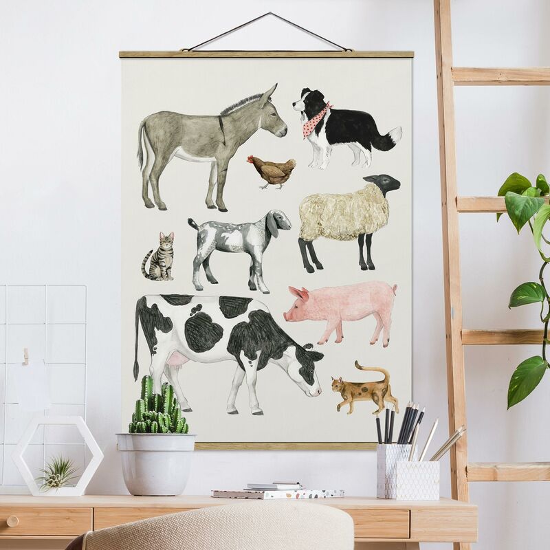 

Imagen de tela - Farm Animal Family II - Alto 4:3 Dimensión LxA: 133.5cm x 100cm