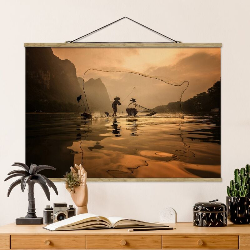 

Imagen de tela - Fishing At Dawn - Apaisado 2:3 Dimensión LxA: 23.5cm x 35cm