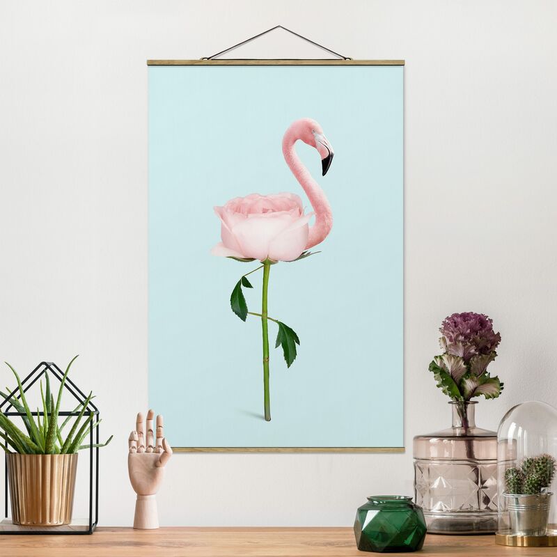 

Imagen de tela - Flamingo With Rose - Alto 3:2 Dimensión LxA: 120cm x 80cm