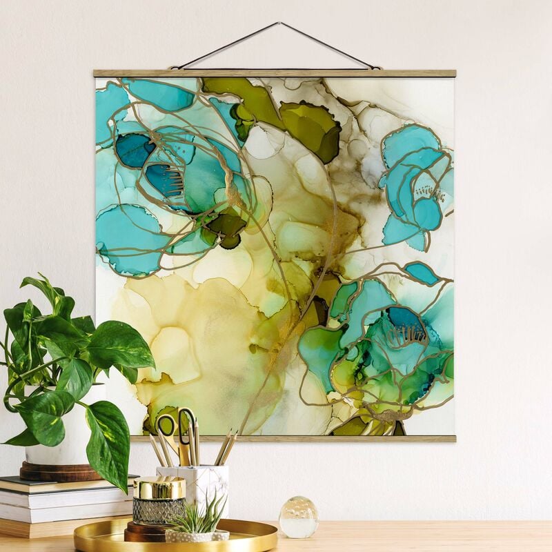 

Imagen de tela - Flower Facets In Watercolour - Cuadrado 1:1 Dimensión LxA: 100cm x 100cm