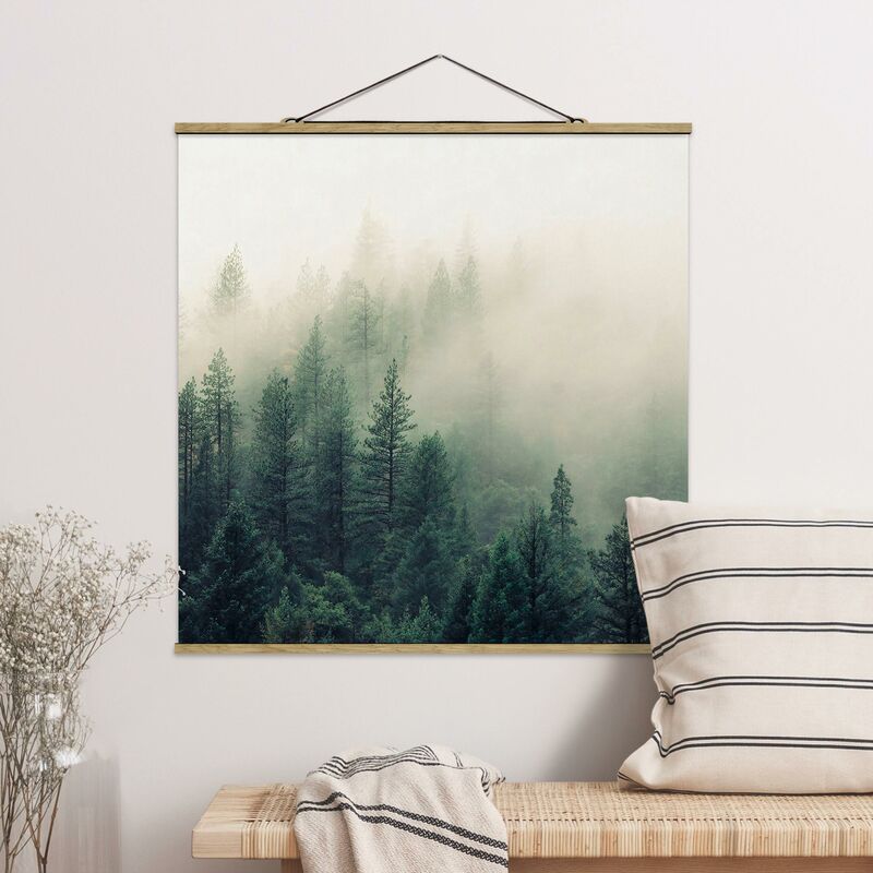 

Imagen de tela - Foggy Forest Awakening - Cuadrado 1:1 Dimensión LxA: 100cm x 100cm