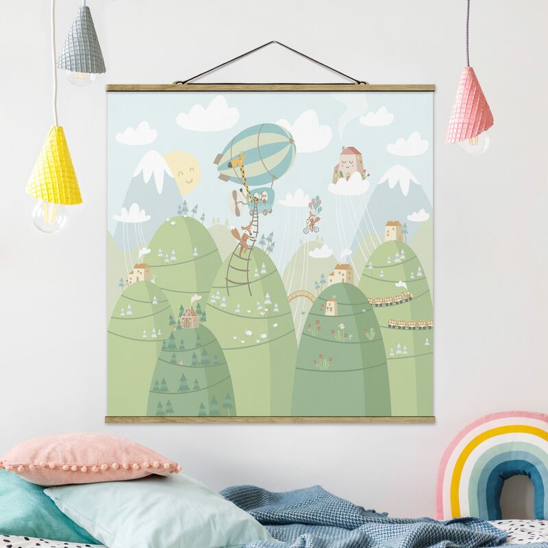 

Imagen de tela - Forest With Houses And Animals - Cuadrado 1:1 Dimensión LxA: 35cm x 35cm