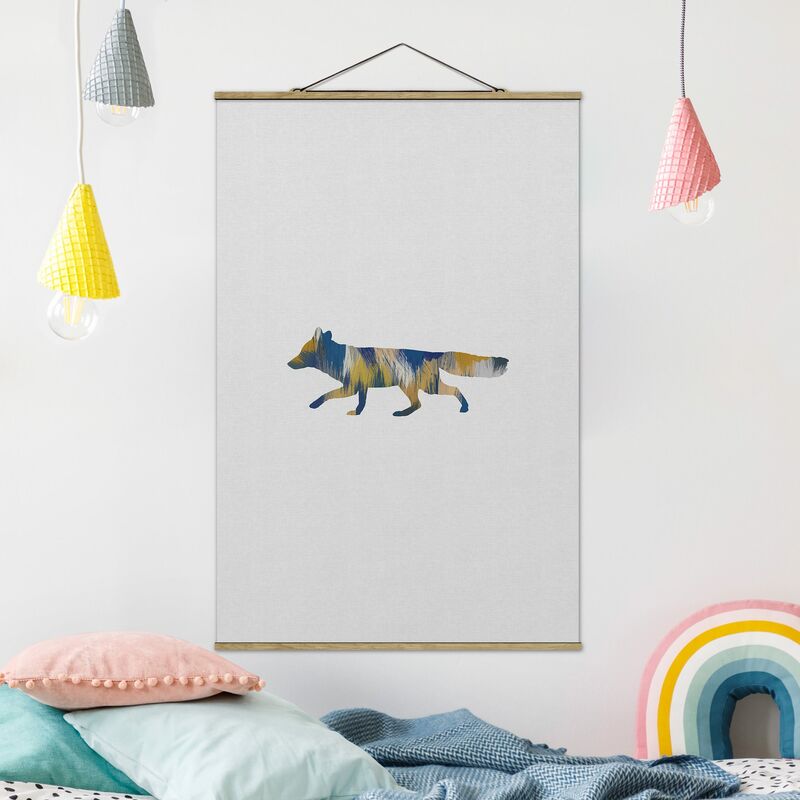 

Imagen de tela - Fox In Blue And Yellow - Alto 3:2 Dimensión LxA: 120cm x 80cm