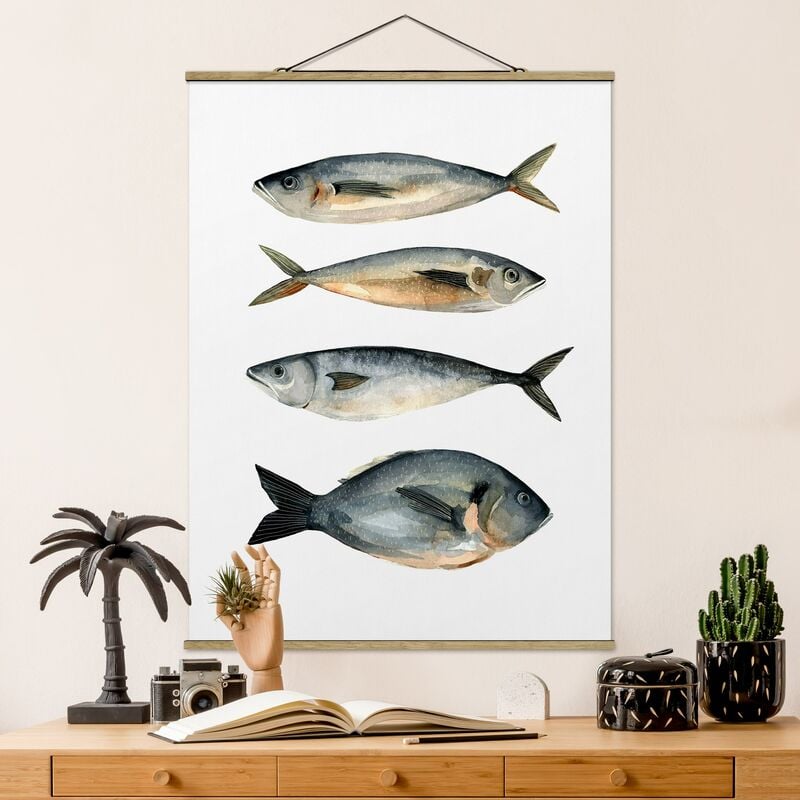 

Imagen de tela - Four Fish In Watercolor I - Alto 4:3 Dimensión LxA: 133.5cm x 100cm