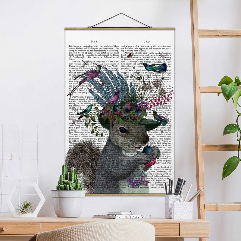 

Imagen de tela - Fowler - Squirrel With Acorns - Alto 3:2 Dimensión LxA: 150cm x 100cm