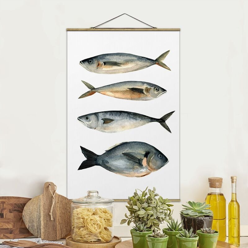 

Imagen de tela - Four Fish In Watercolor I - Alto 3:2 Dimensión LxA: 120cm x 80cm