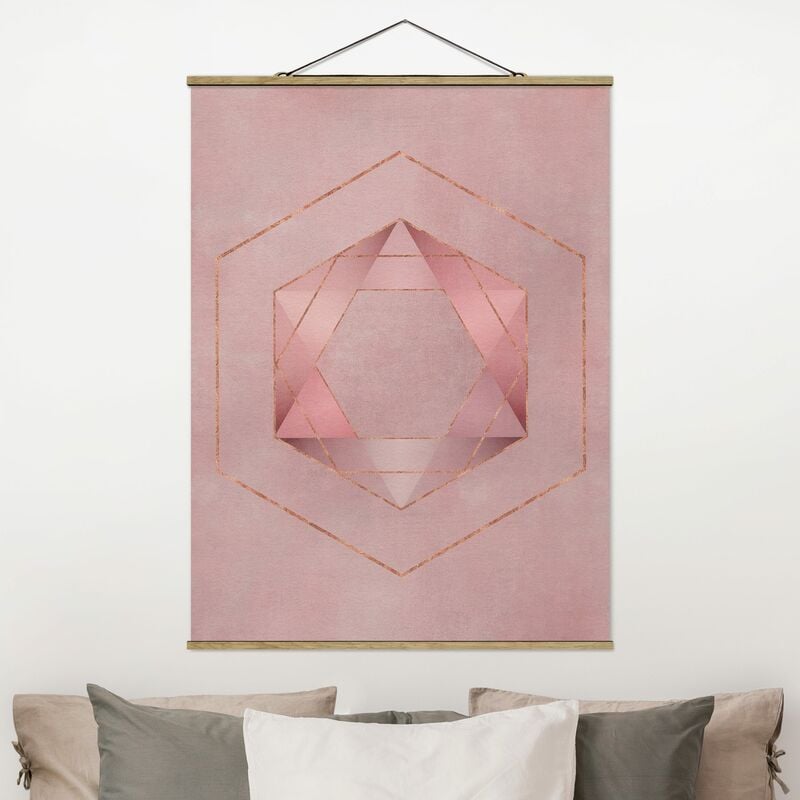 

Imagen de tela - Geometry In Pink And Gold I - Alto 4:3 Dimensión LxA: 133.5cm x 100cm