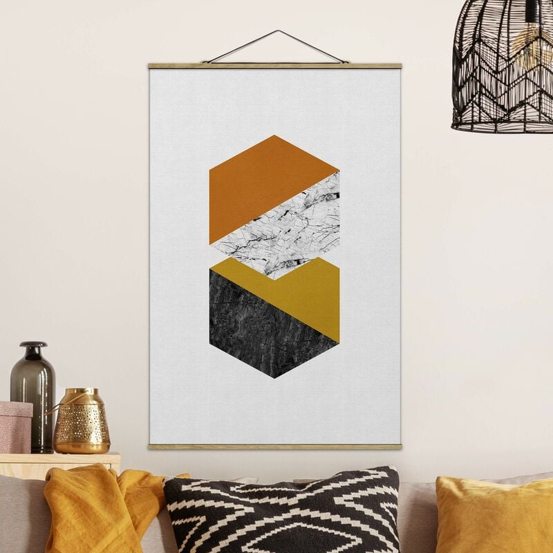 

Imagen de tela - Geometrical Hexagons - Alto 3:2 Dimensión LxA: 75cm x 50cm