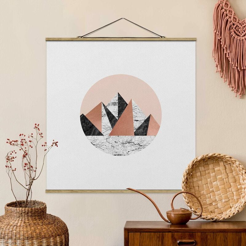 

Imagen de tela - Geometrical Landscape In A Circle - Cuadrado 1:1 Dimensión LxA: 80cm x 80cm
