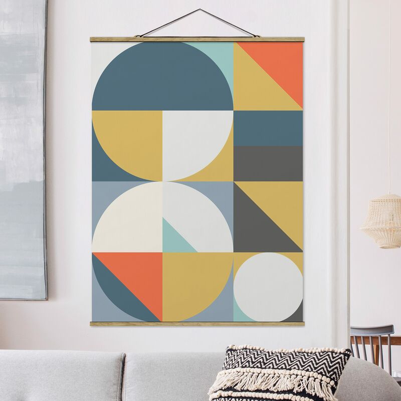 

Imagen de tela - Geometrical Shapes Colourful - Alto 4:3 Dimensión LxA: 106.5cm x 80cm