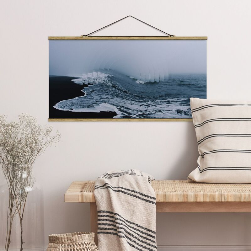 

Imagen de tela - Geometry Meets Wave - Apaisado 1:2 Dimensión LxA: 25cm x 50cm