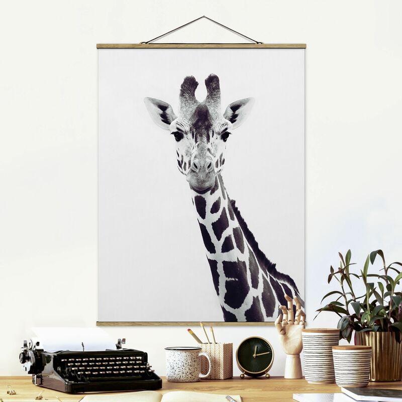 

Imagen de tela - Giraffe Portrait In Black And White - Alto 4:3 Dimensión LxA: 106.5cm x 80cm