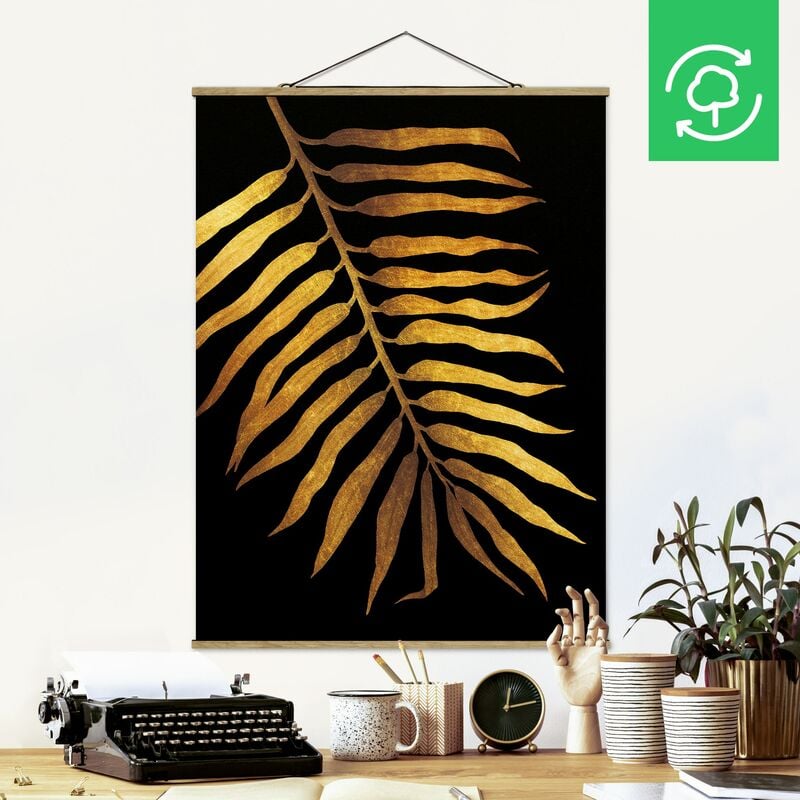 

Imagen de tela - Gold - Palm Leaf II On Black - Alto 4:3 Dimensión LxA: 66.4cm x 50cm