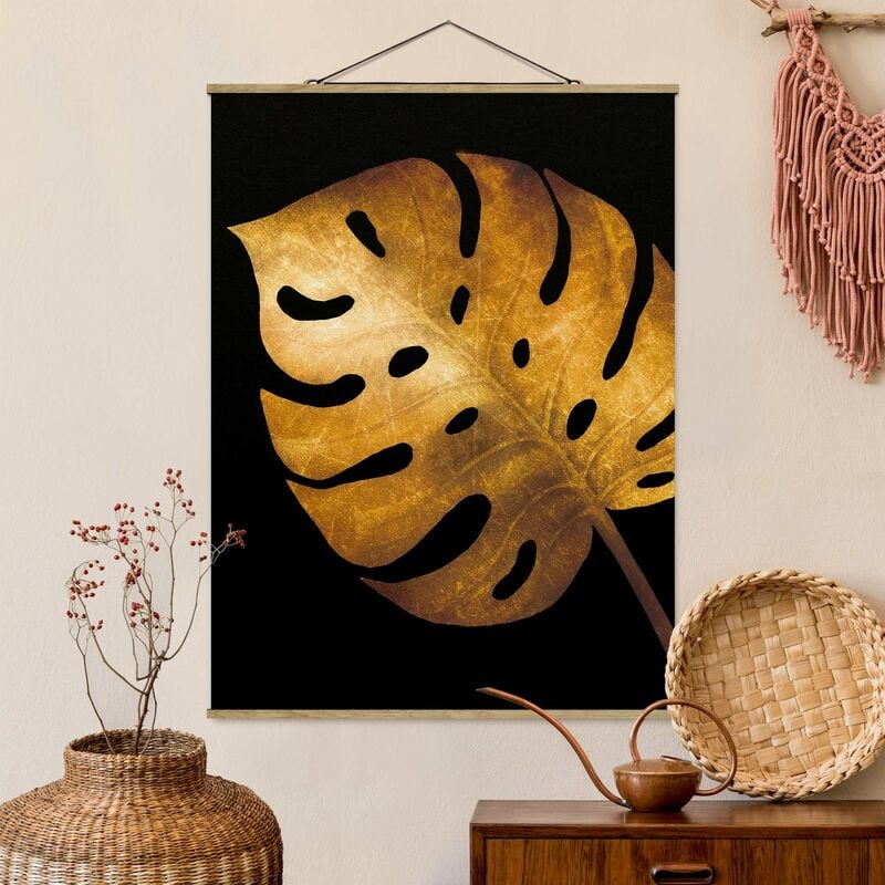 

Imagen de tela - Gold - Monstera On Black - Alto 4:3 Dimensión LxA: 133.5cm x 100cm