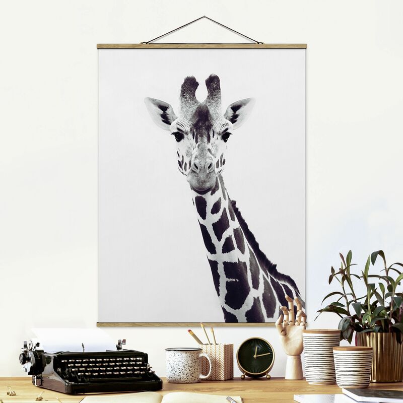 

Imagen de tela - Giraffe Portrait In Black And White - Alto 4:3 Dimensión LxA: 133.5cm x 100cm