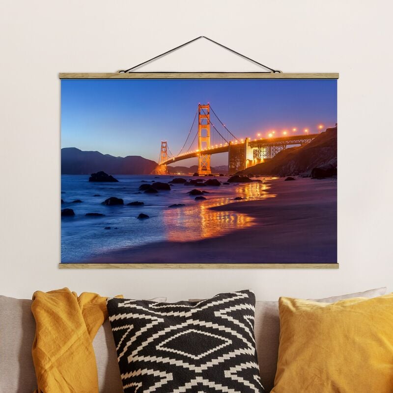 

Imagen de tela - Golden Gate Bridge At Dusk - Apaisado 2:3 Dimensión LxA: 33.5cm x 50cm