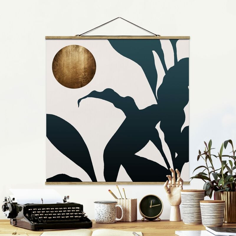 

Imagen de tela - Golden Moon In The Jungle - Cuadrado 1:1 Dimensión LxA: 80cm x 80cm