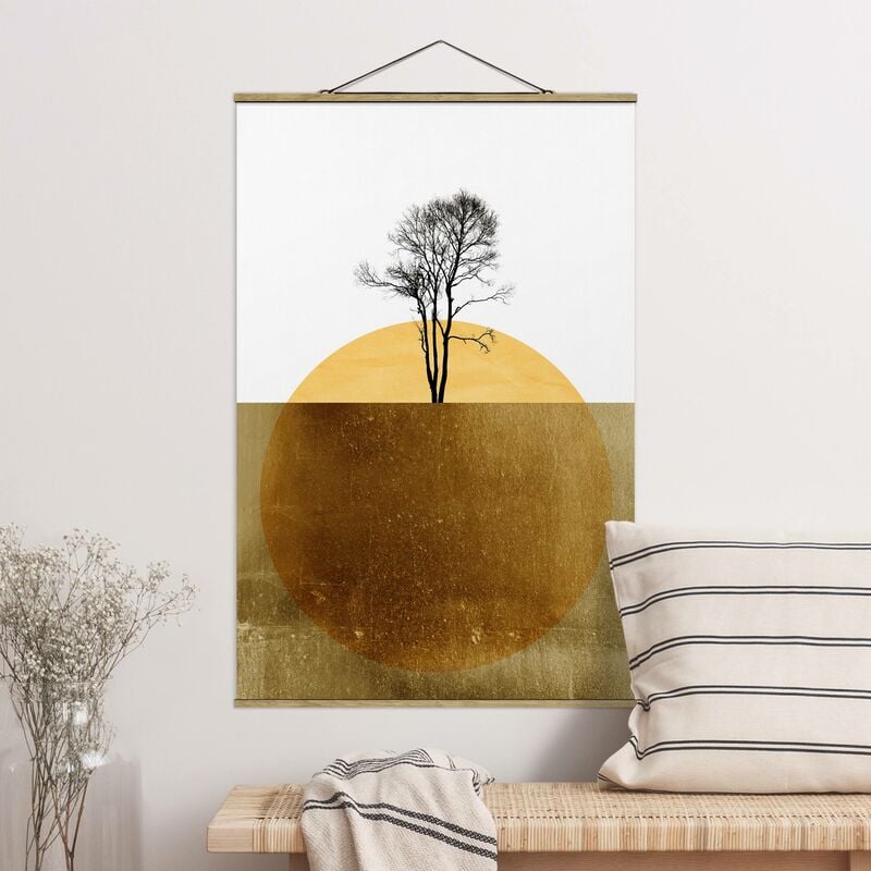 

Bilderwelten - Imagen de tela - Golden Sun With Tree - Alto 3:2 Dimensión LxA: 52.5cm x 35cm