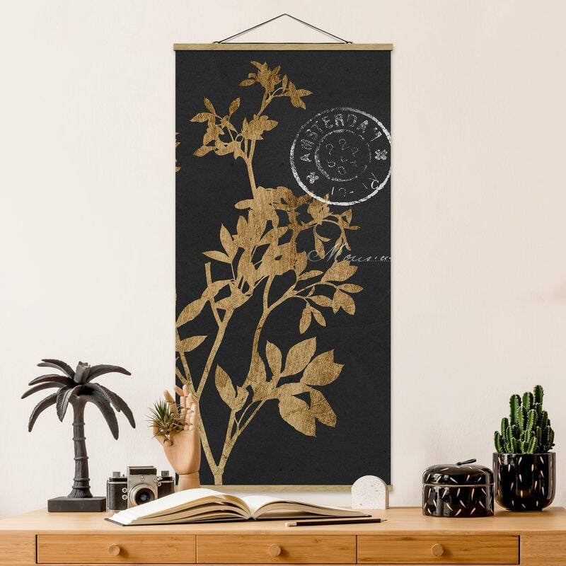 

Imagen de tela - Golden Leaves On Mocha I - Alto 2:1 Dimensión LxA: 70cm x 35cm