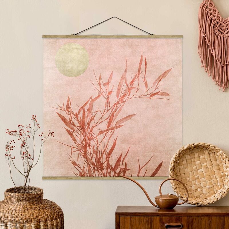 

Imagen de tela - Golden Sun Pink Bamboo - Cuadrado 1:1 Dimensión LxA: 80cm x 80cm