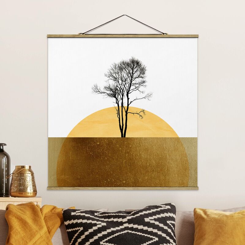 

Imagen de tela - Golden Sun With Tree - Cuadrado 1:1 Dimensión LxA: 80cm x 80cm