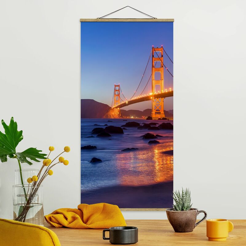 

Imagen de tela - Golden Gate Bridge At Dusk - Alto 2:1 Dimensión LxA: 100cm x 50cm