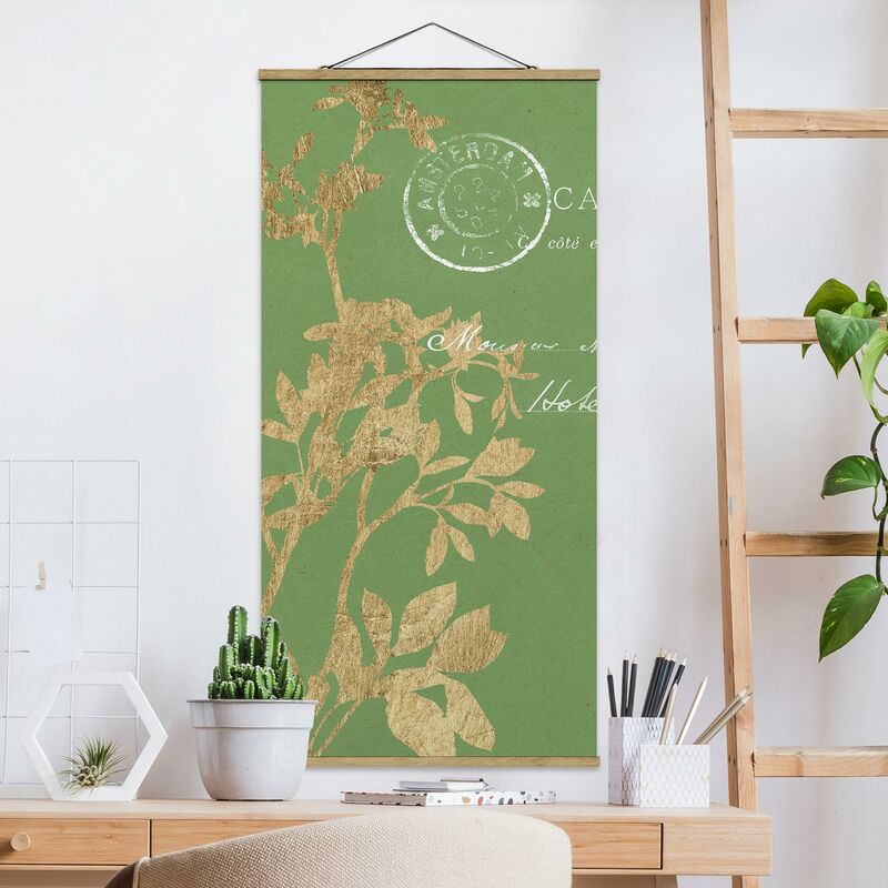 

Imagen de tela - Golden Leaves On Lind I - Alto 2:1 Dimensión LxA: 70cm x 35cm