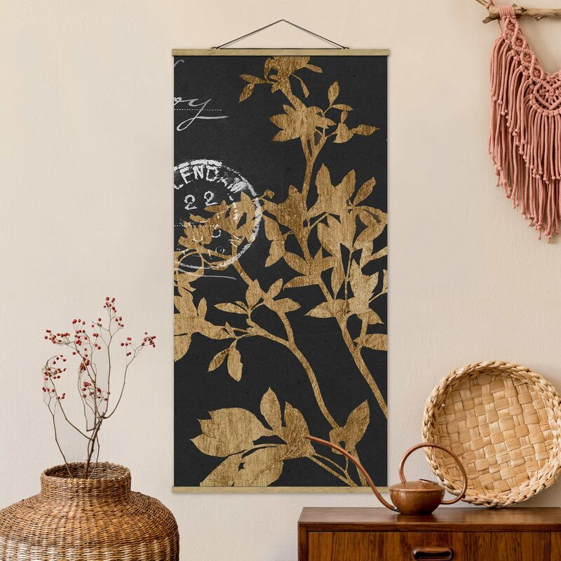 

Imagen de tela - Golden Leaves On Mocha II - Alto 2:1 Dimensión LxA: 70cm x 35cm