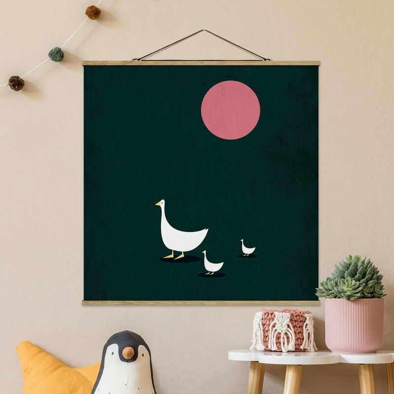 

Imagen de tela - Goose Family On A Trip - Cuadrado 1:1 Dimensión LxA: 50cm x 50cm
