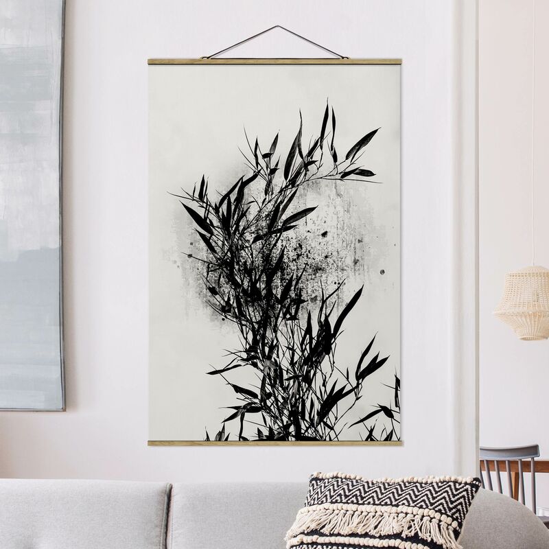 

Imagen de tela - Graphical Plant World - Black Bamboo - Alto 3:2 Dimensión LxA: 75cm x 50cm