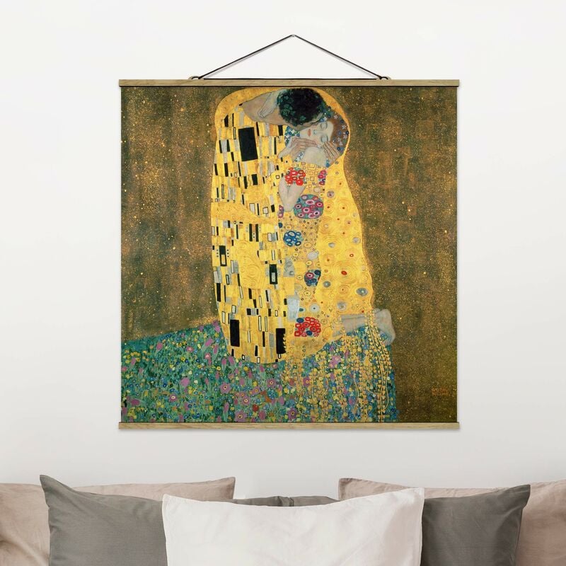 

Imagen de tela - Gustav Klimt - The Kiss - Cuadrado 1:1 Dimensión LxA: 80cm x 80cm