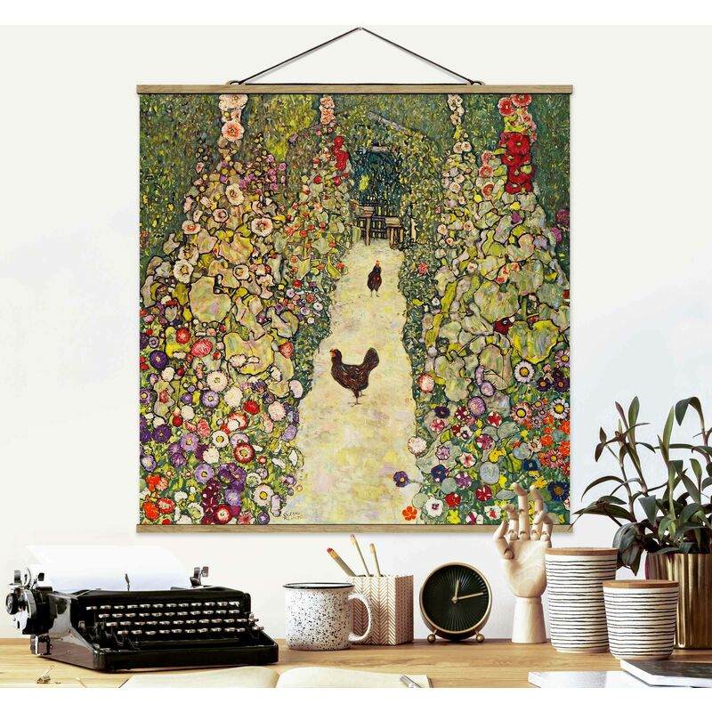 

Imagen de tela - Gustav Klimt - Garden Way With Chickens - Cuadrado 1:1 Dimensión LxA: 35cm x 35cm