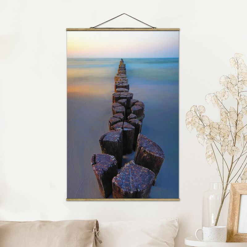 

Imagen de tela - Groynes At Sunset At The Ocean - Alto 3:2 Dimensión LxA: 120cm x 80cm