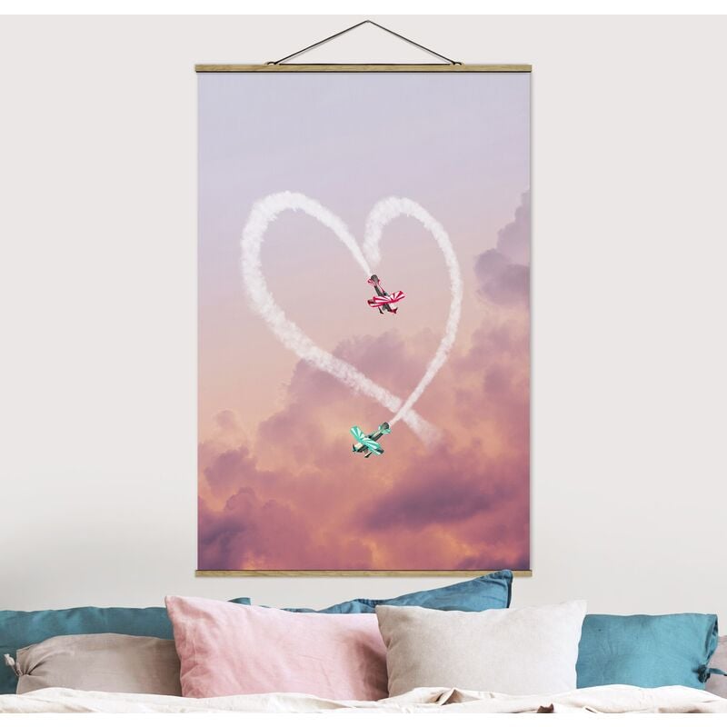 

Imagen de tela - Heart With Aircraft - Alto 3:2 Dimensión LxA: 150cm x 100cm