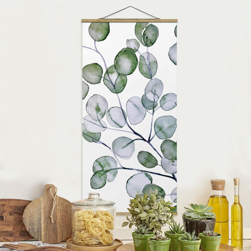 

Imagen de tela - Green Watercolour Eucalyptus Branch - Alto 2:1 Dimensión LxA: 70cm x 35cm