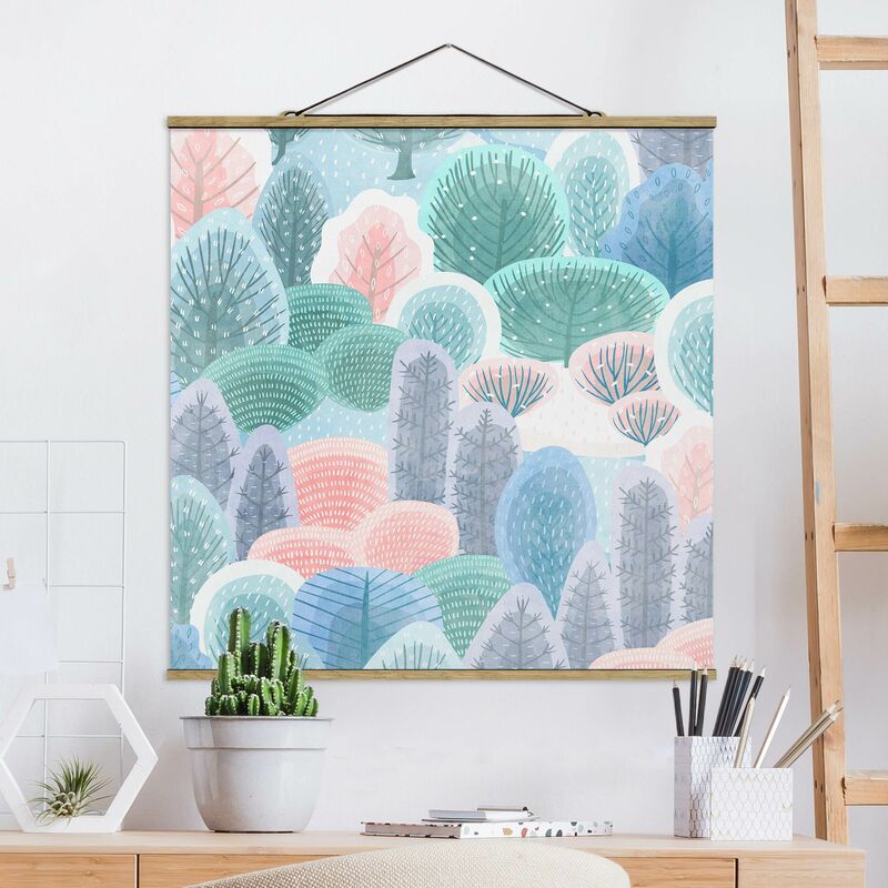 

Imagen de tela - Happy Forest In Pastel - Cuadrado 1:1 Dimensión LxA: 50cm x 50cm