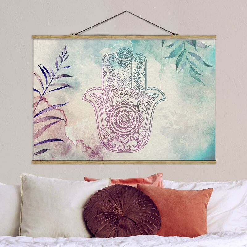 

Imagen de tela - Hand Of Fatima Watercolour - Apaisado 2:3 Dimensión LxA: 23.5cm x 35cm