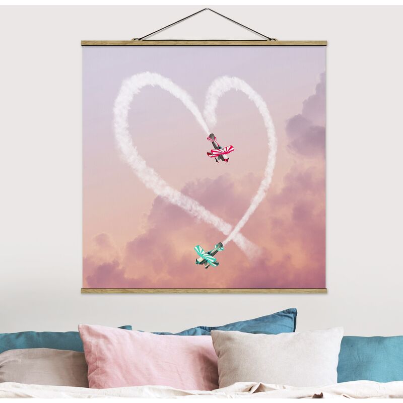 

Imagen de tela - Heart With Aircraft - Cuadrado 1:1 Dimensión LxA: 35cm x 35cm
