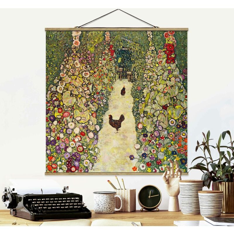 

Imagen de tela - Gustav Klimt - Garden Way With Chickens - Cuadrado 1:1 Dimensión LxA: 100cm x 100cm