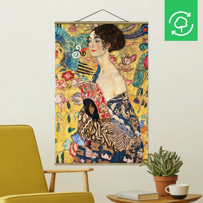 

Imagen de tela - Gustav Klimt - Lady With Fan - Alto 3:2 Dimensión LxA: 150cm x 100cm