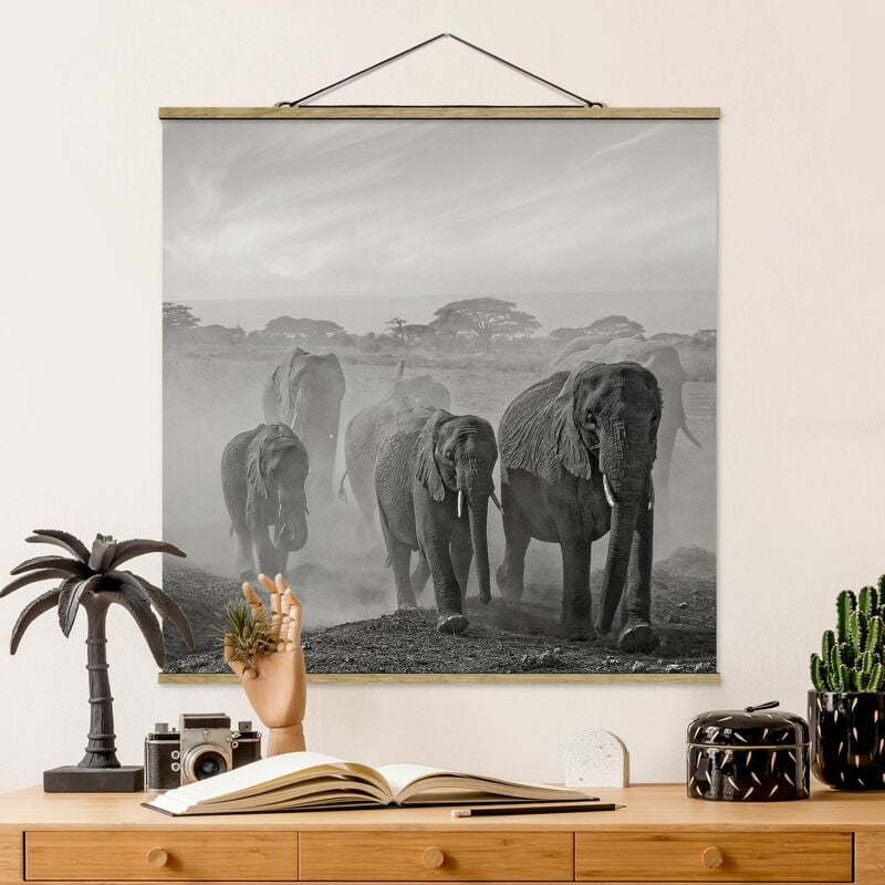 

Imagen de tela - Herd Of Elephants - Cuadrado 1:1 Dimensión LxA: 100cm x 100cm