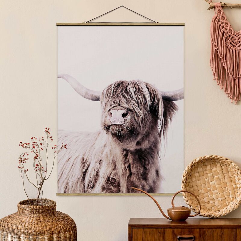 

Imagen de tela - Highland Cattle Frida In Beige - Alto 4:3 Dimensión LxA: 66.4cm x 50cm